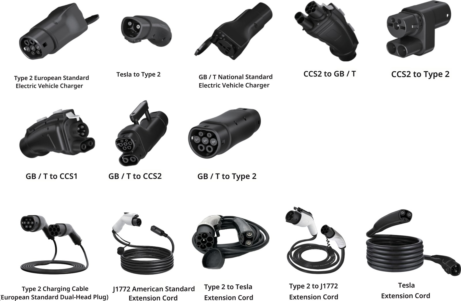 EV charging cables and extension cords